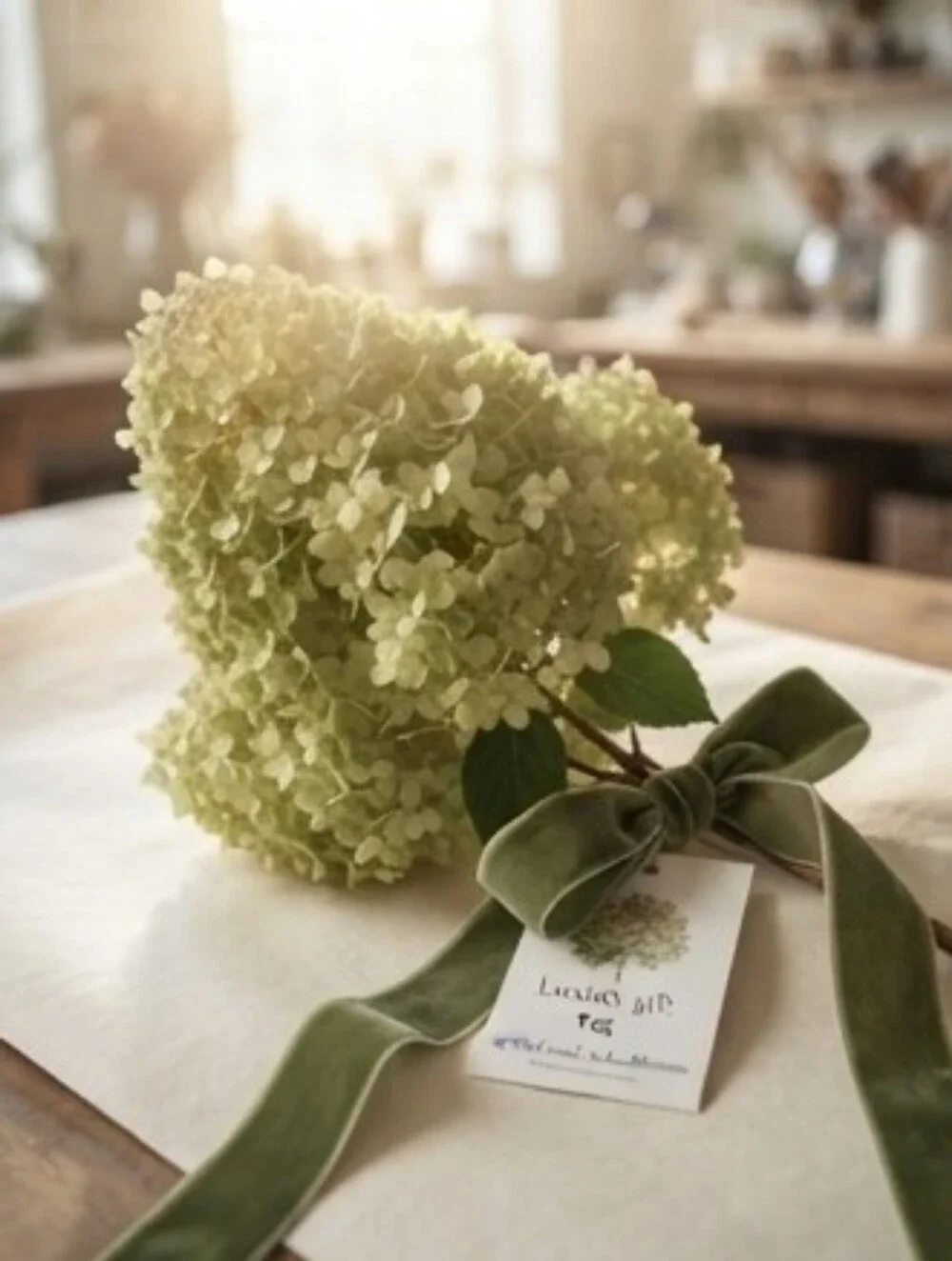 Set of 3 Natural Dried Limelight Hydrangea Stems | Luxury Floral